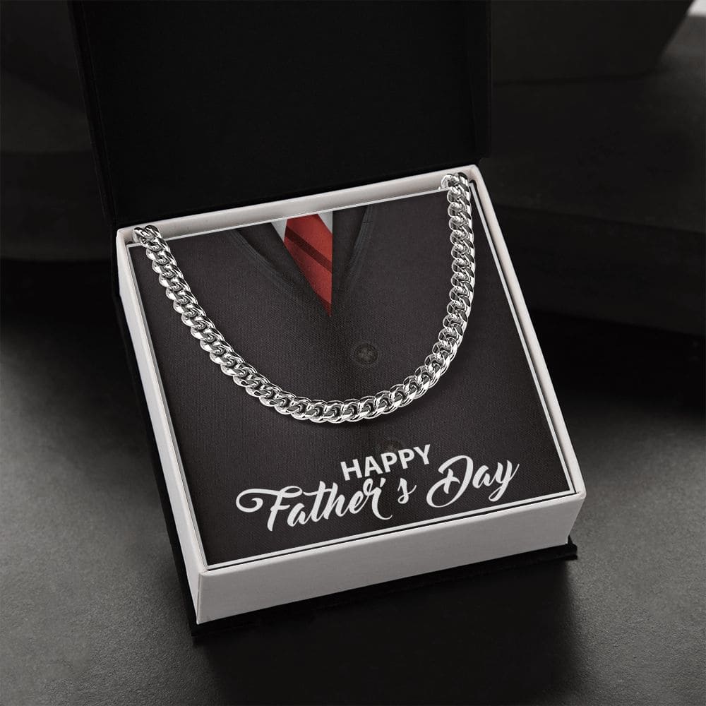 Happy Father's Day Cuban Link Chain - Dazora Jewels  - Dazora Jewels 