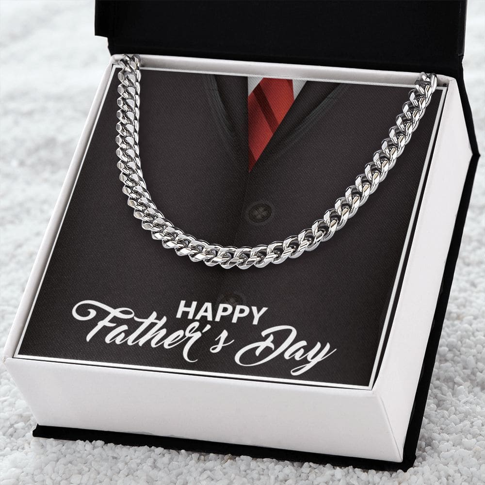 Happy Father's Day Cuban Link Chain - Dazora Jewels  - Dazora Jewels 