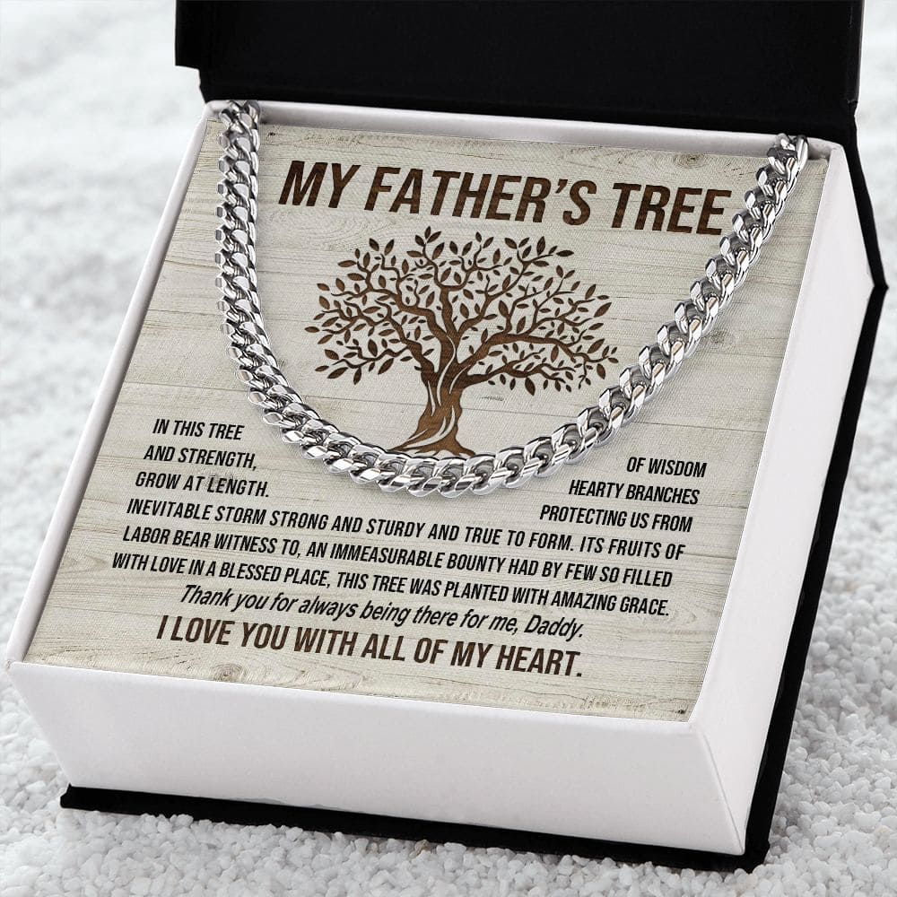 Father's Tree Cuban Link Chain - Dazora Jewels  - Dazora Jewels 