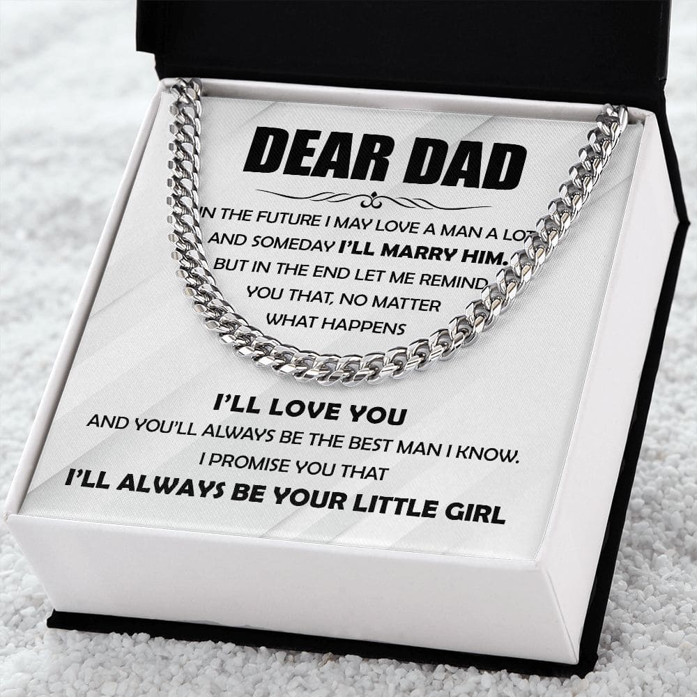 Dear Dad Cuban Link Chain - Dazora Jewels  - Dazora Jewels 