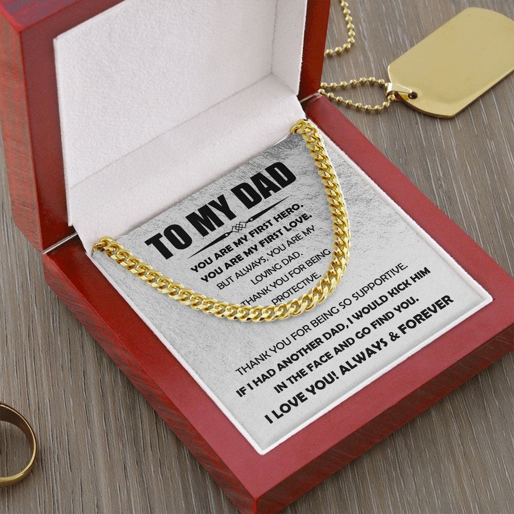 Loving Dad Cuban Link Chain - Dazora Jewels  - Dazora Jewels 