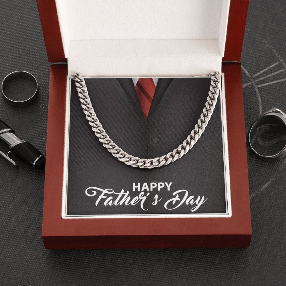 Happy Father's Day Cuban Link Chain - Dazora Jewels  - Dazora Jewels 