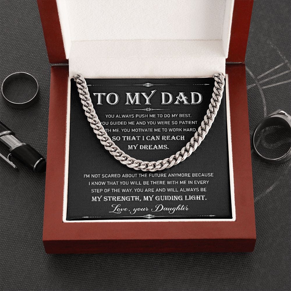 To My Dad Cuban Link Chain - Dazora Jewels  - Dazora Jewels 