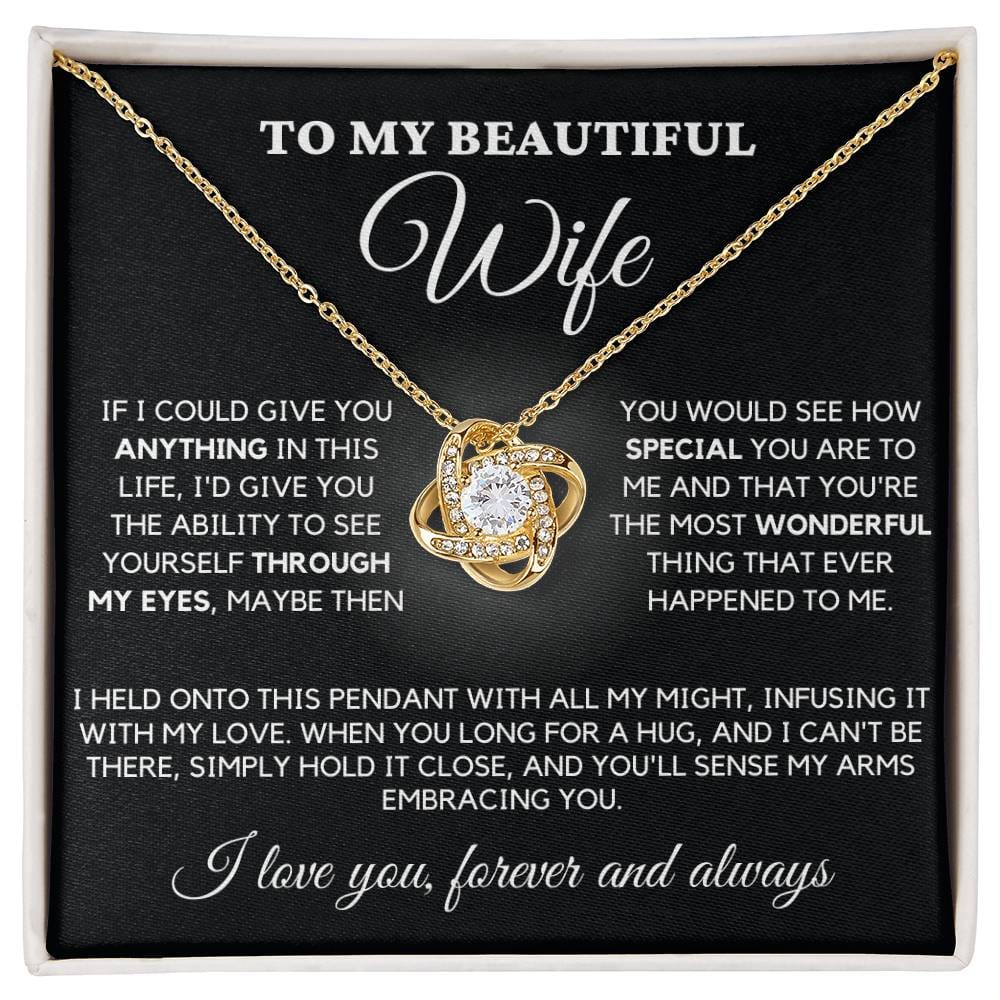 To My Beautiful Wife - Love Knot Necklace