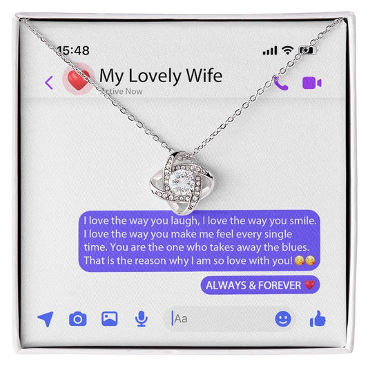 Lovely Wife Love knot Necklace - Dazora Jewels  - Dazora Jewels 