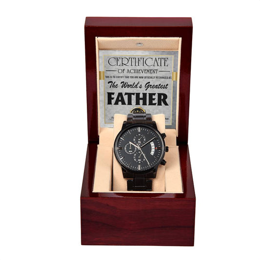 To Dad - World's Greatest Father - Metal Chronograph Watch