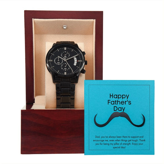 Father's Black Chronograph Watch - Dazora Jewels  - Dazora Jewels 