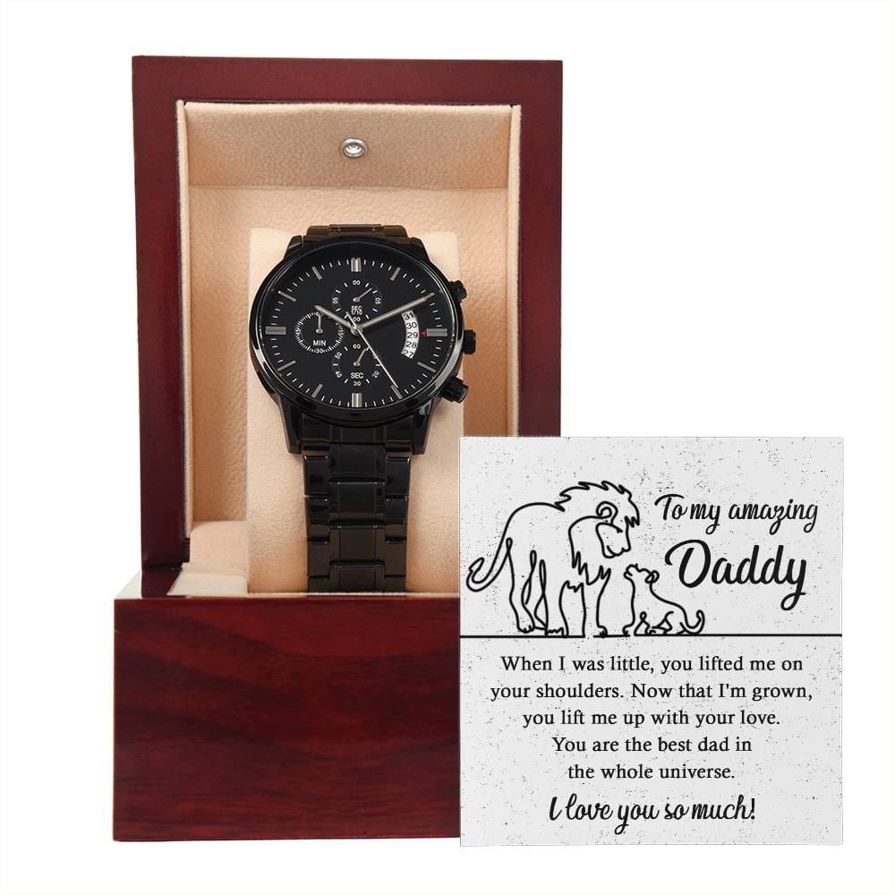 Dad - On Your Shoulders  -Metal Chronograph Watch