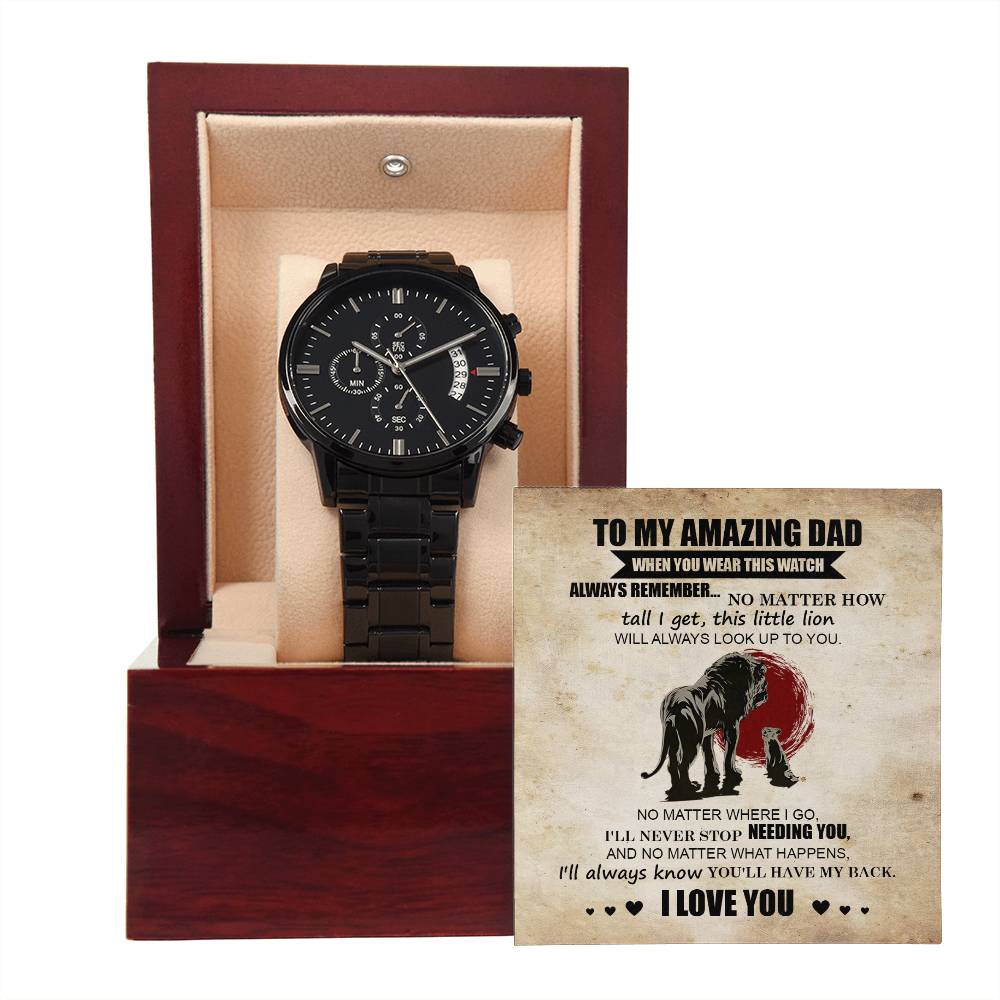 Dad - This Little Lion - Metal Chronograph Watch