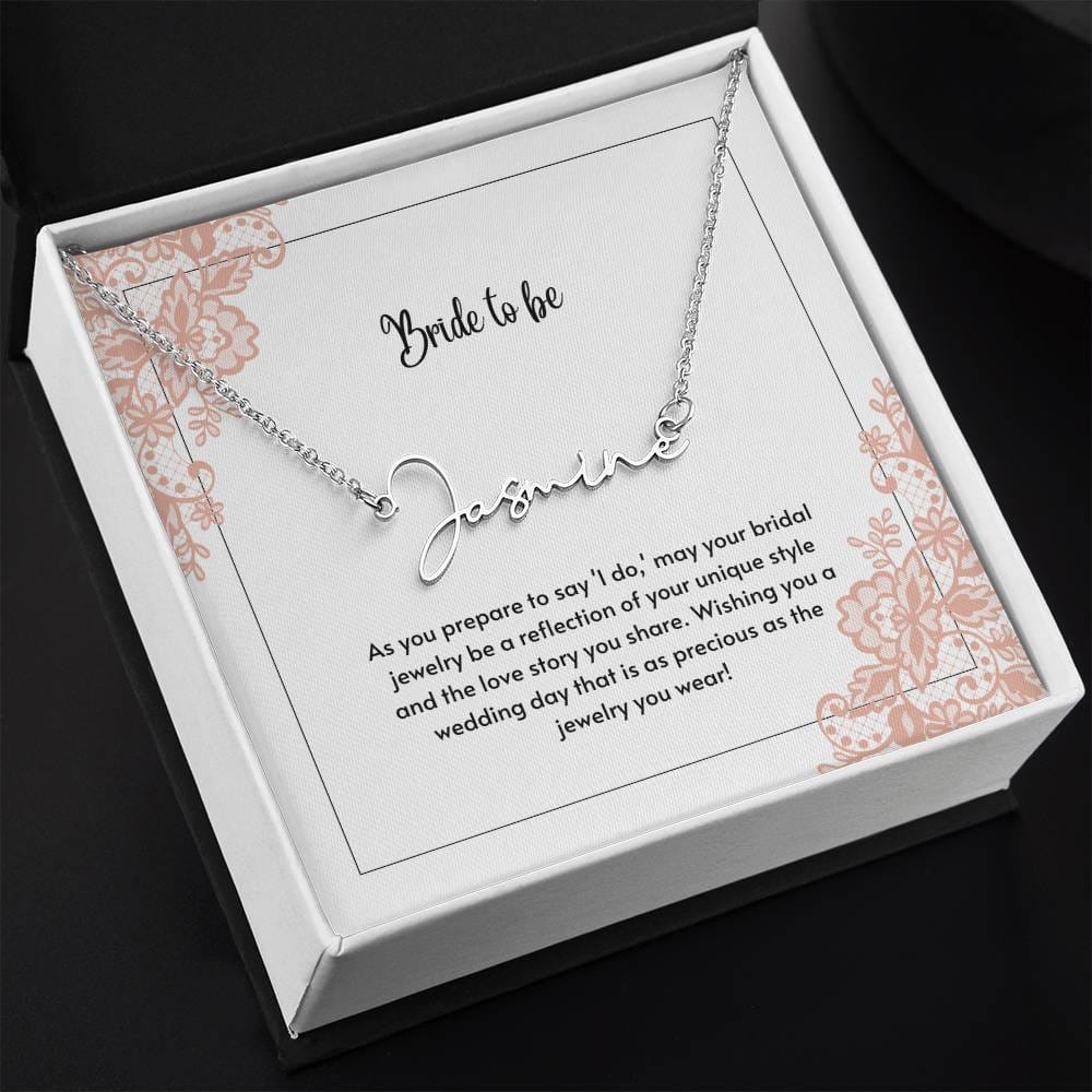 Bride Custom Name Necklace - Dazora Jewels  - Dazora Jewels 