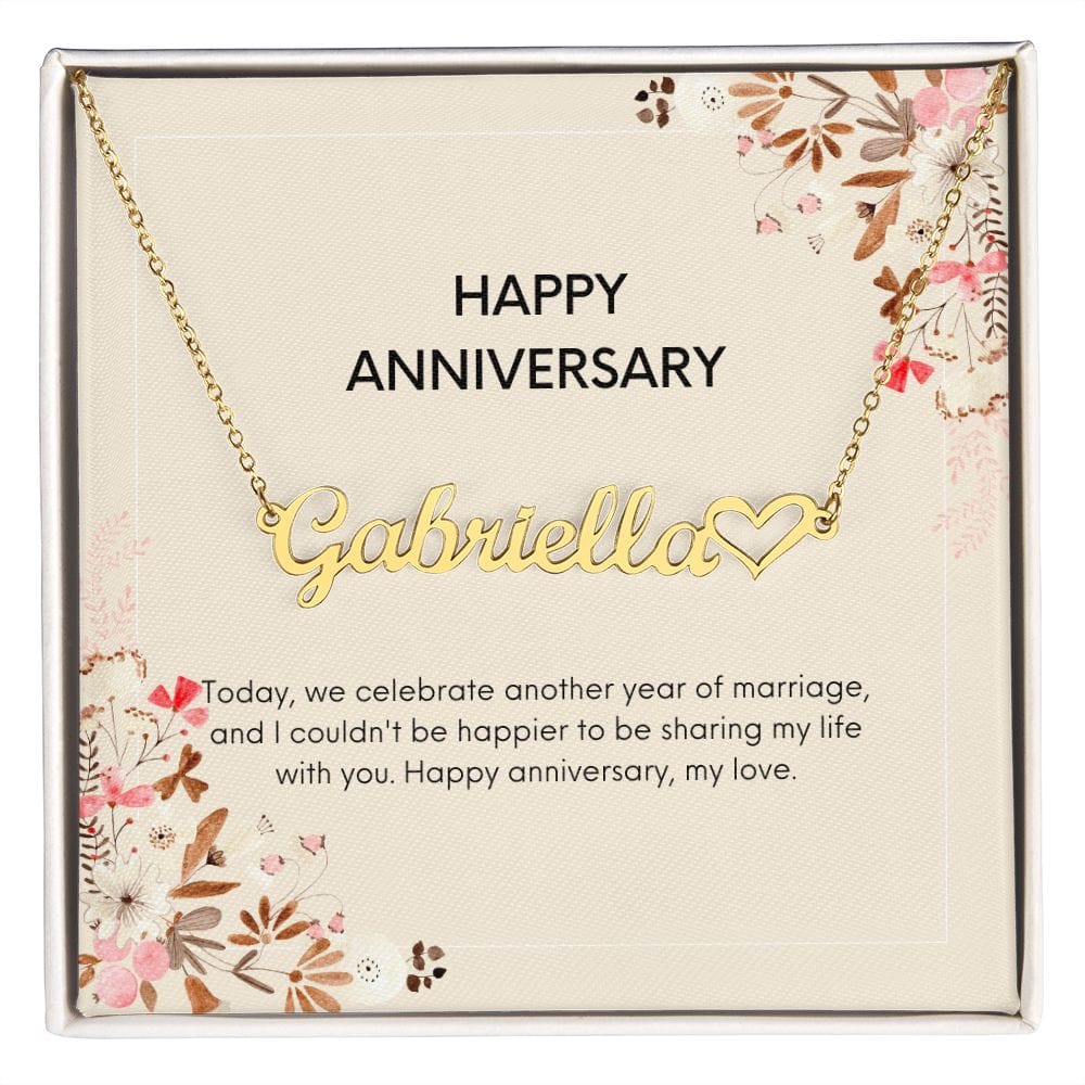 Happy Anniversary Custom Name Necklace - Dazora Jewels  - Dazora Jewels 