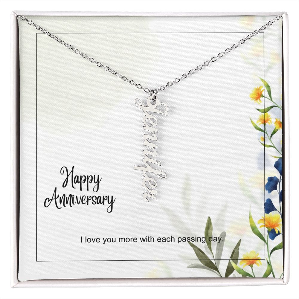 Anniversary Vertical Name Necklace - Dazora Jewels  - Dazora Jewels 