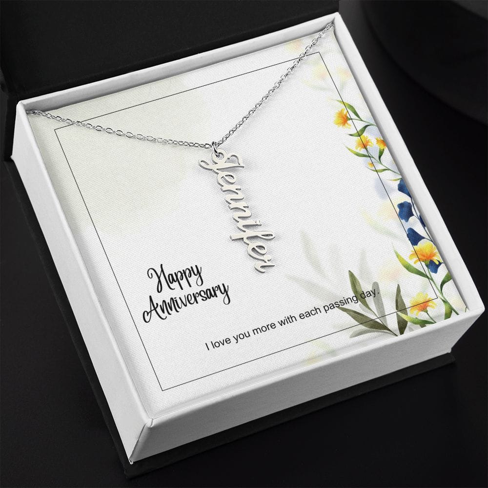 Anniversary Vertical Name Necklace - Dazora Jewels  - Dazora Jewels 