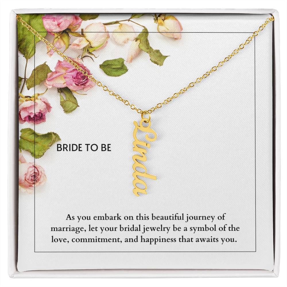 Bride To Be Name Necklace - Dazora Jewels  - Dazora Jewels 