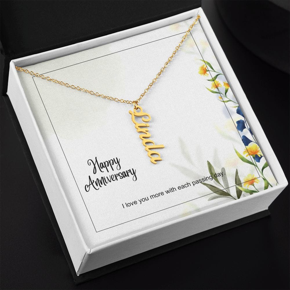 Anniversary Vertical Name Necklace - Dazora Jewels  - Dazora Jewels 