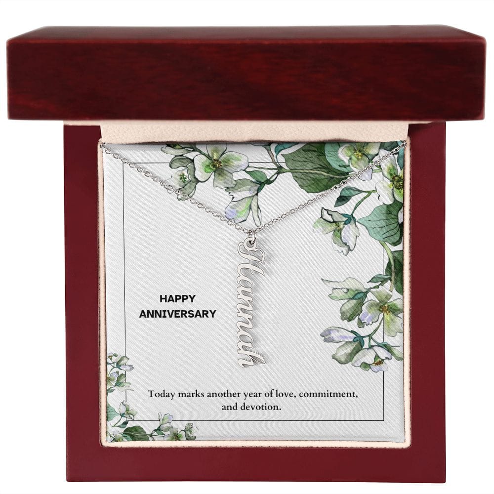 Anniversary Vertical Name Necklace - Dazora Jewels  - Dazora Jewels 