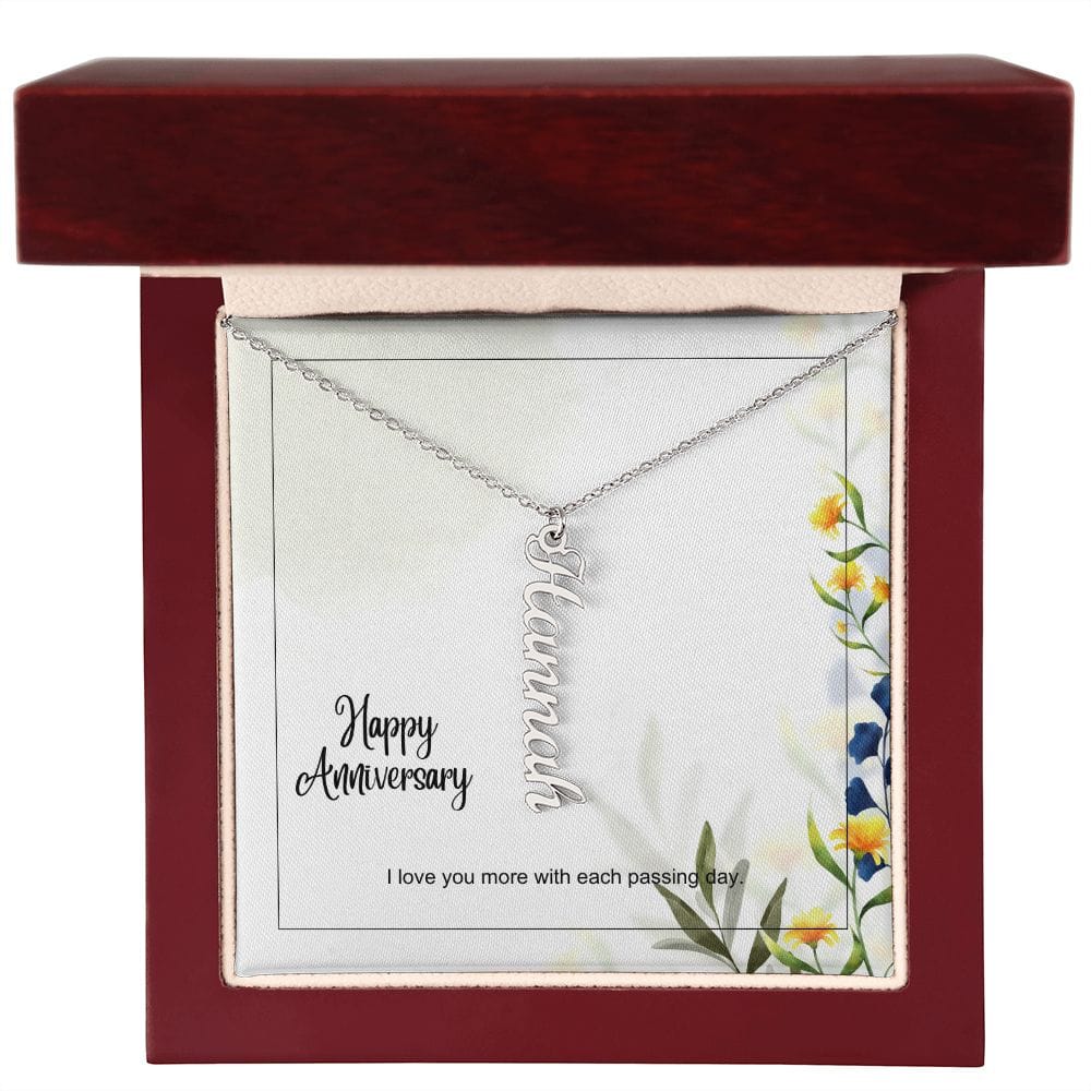 Anniversary Vertical Name Necklace - Dazora Jewels  - Dazora Jewels 