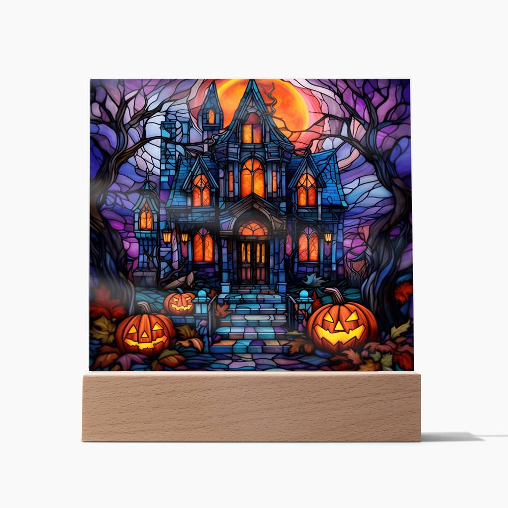 Halloween-House Stained Glass-Acrylic - Dazora Jewels  - Dazora Jewels 