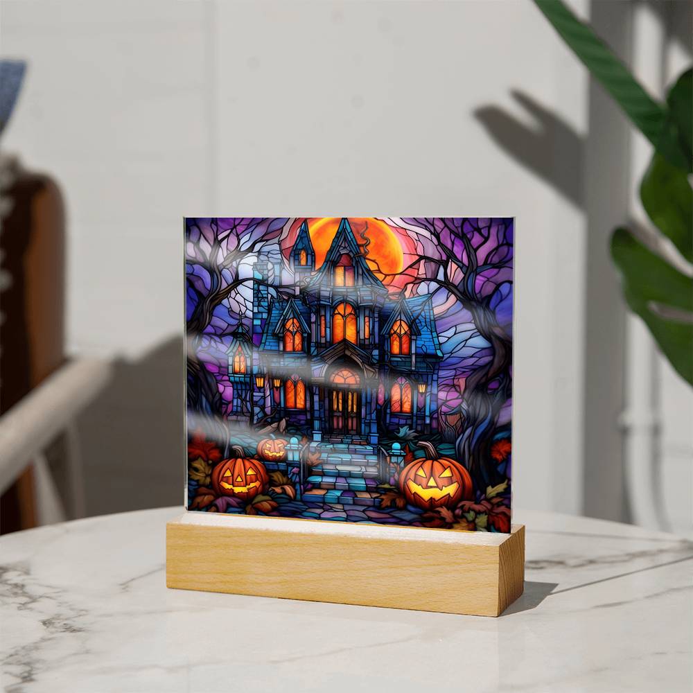 Halloween-House Stained Glass-Acrylic - Dazora Jewels  - Dazora Jewels 