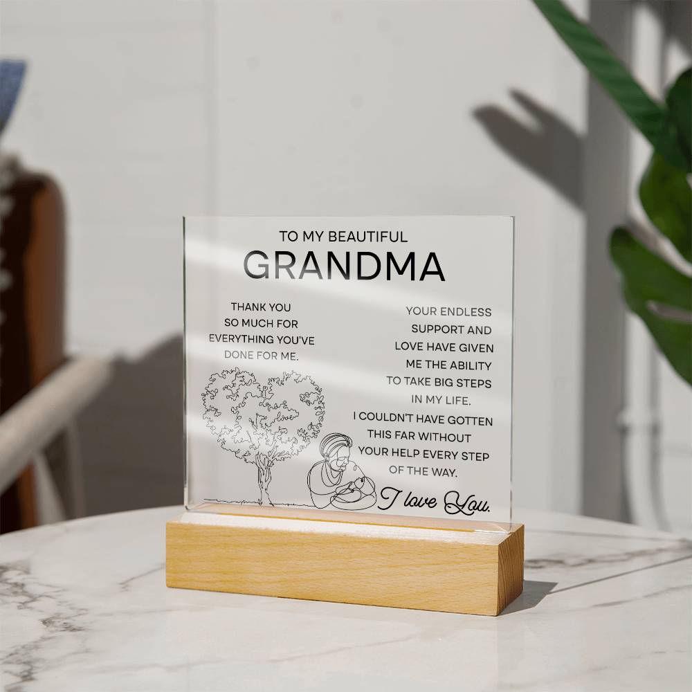 To my beautiful grandma - Endless support - Acrylic plaque - Dazora Jewels  - Dazora Jewels 