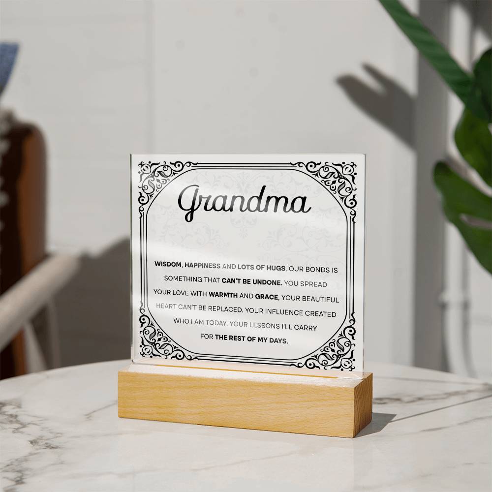 Grandma - Widom & happiness - Acrylic plaque - Dazora Jewels  - Dazora Jewels 