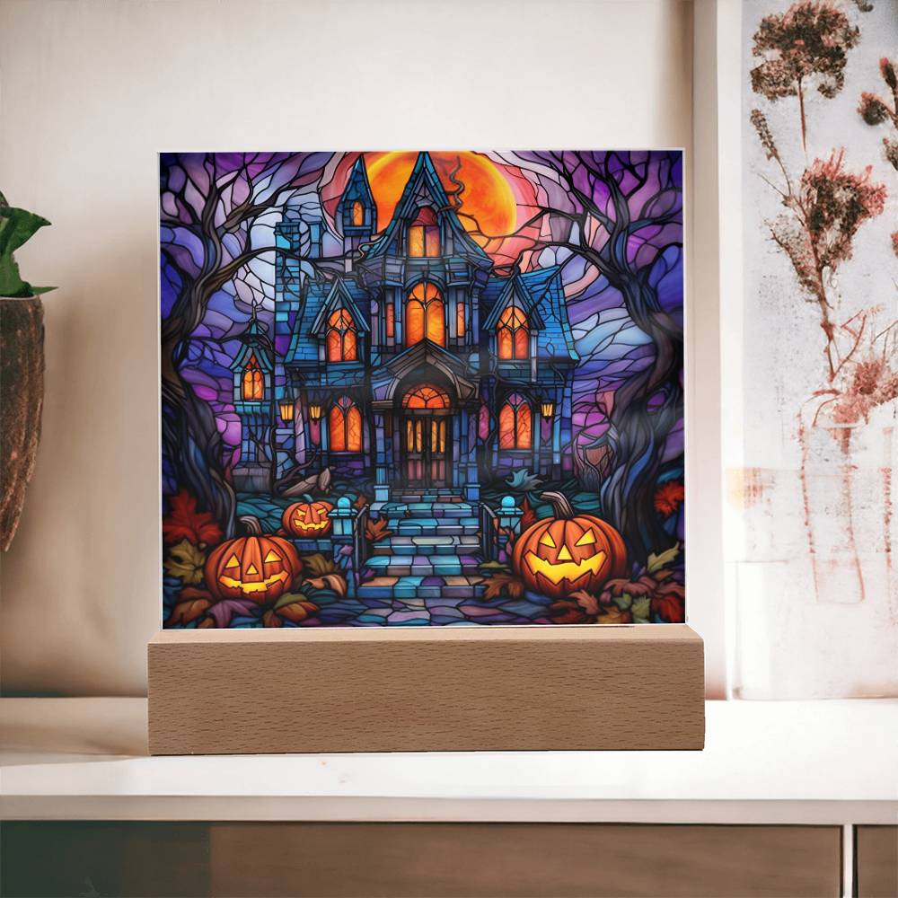 Halloween-House Stained Glass-Acrylic - Dazora Jewels  - Dazora Jewels 