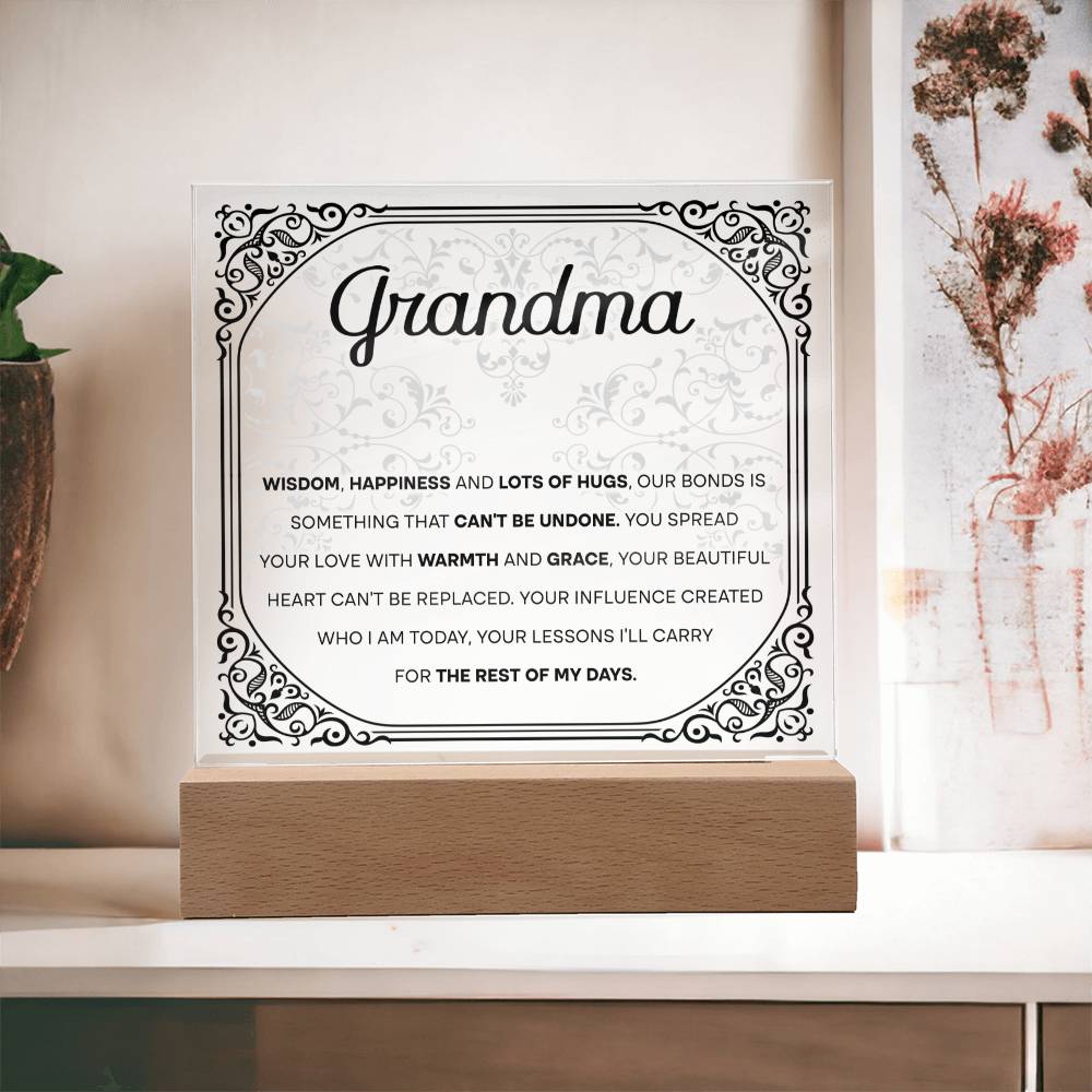 Grandma - Widom & happiness - Acrylic plaque - Dazora Jewels  - Dazora Jewels 