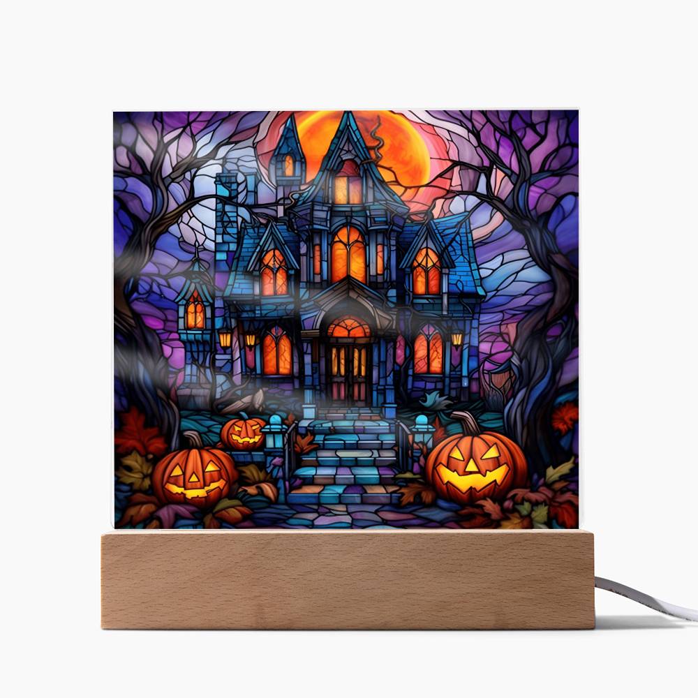 Halloween-House Stained Glass-Acrylic - Dazora Jewels  - Dazora Jewels 