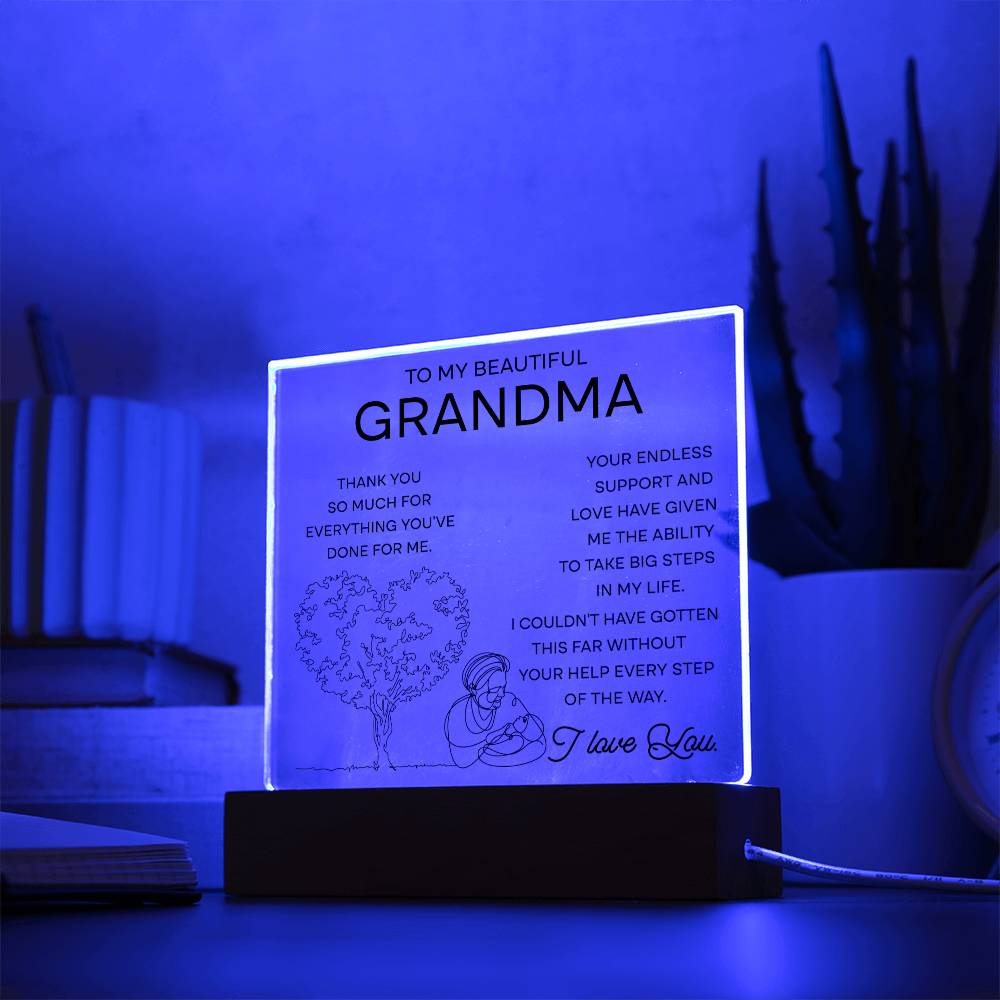 To my beautiful grandma - Endless support - Acrylic plaque - Dazora Jewels  - Dazora Jewels 