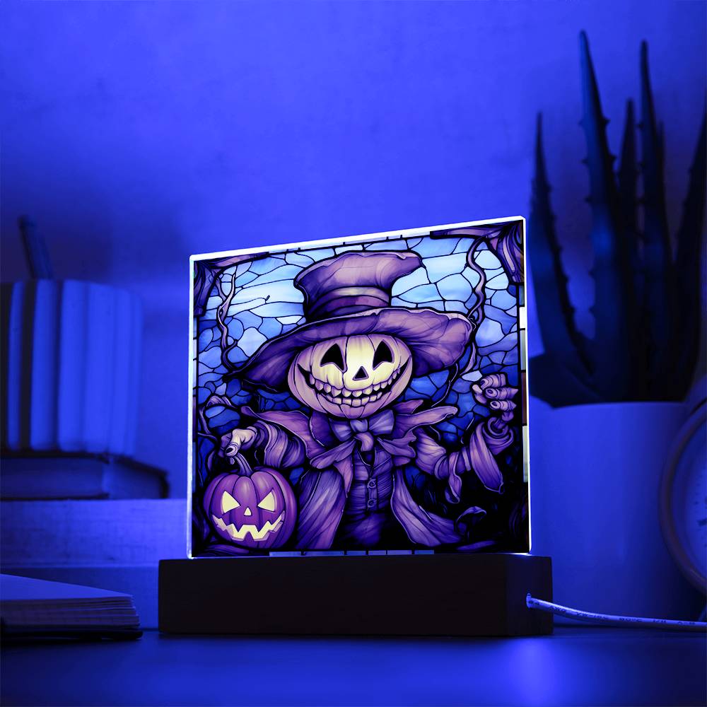 Pumpkin Ghost Stained Glass Acrylic Plaque - Dazora Jewels  - Dazora Jewels 