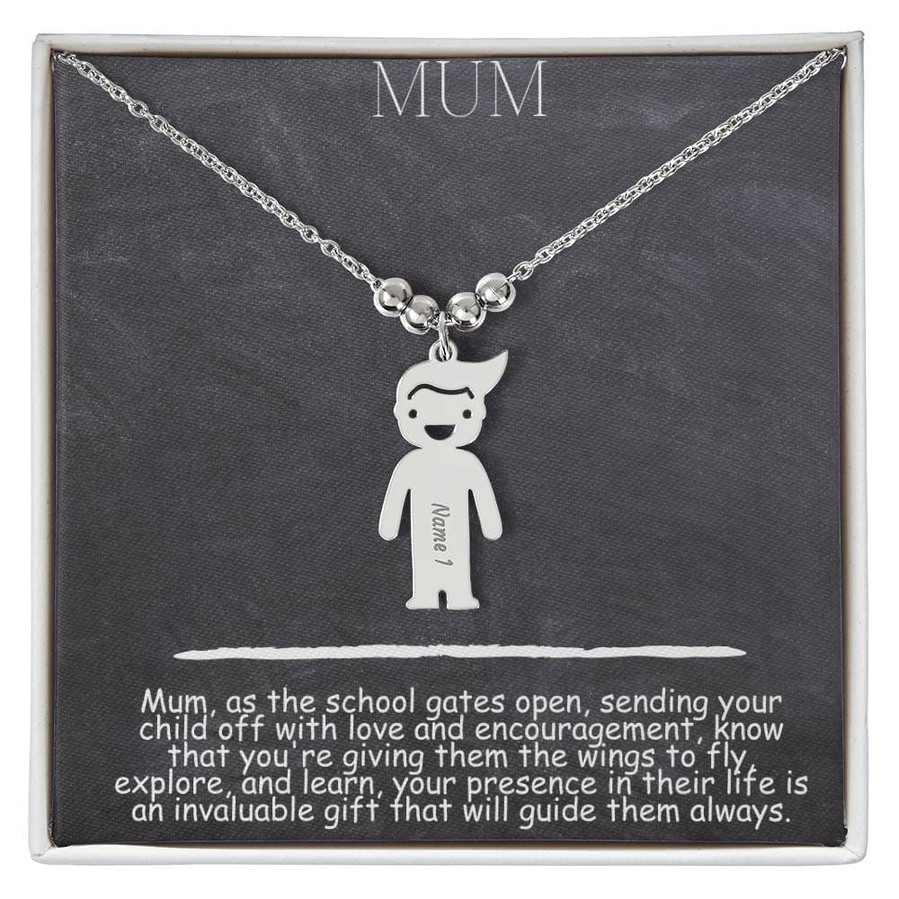 Mum Kid Charm Necklace - Dazora Jewels  - Dazora Jewels 