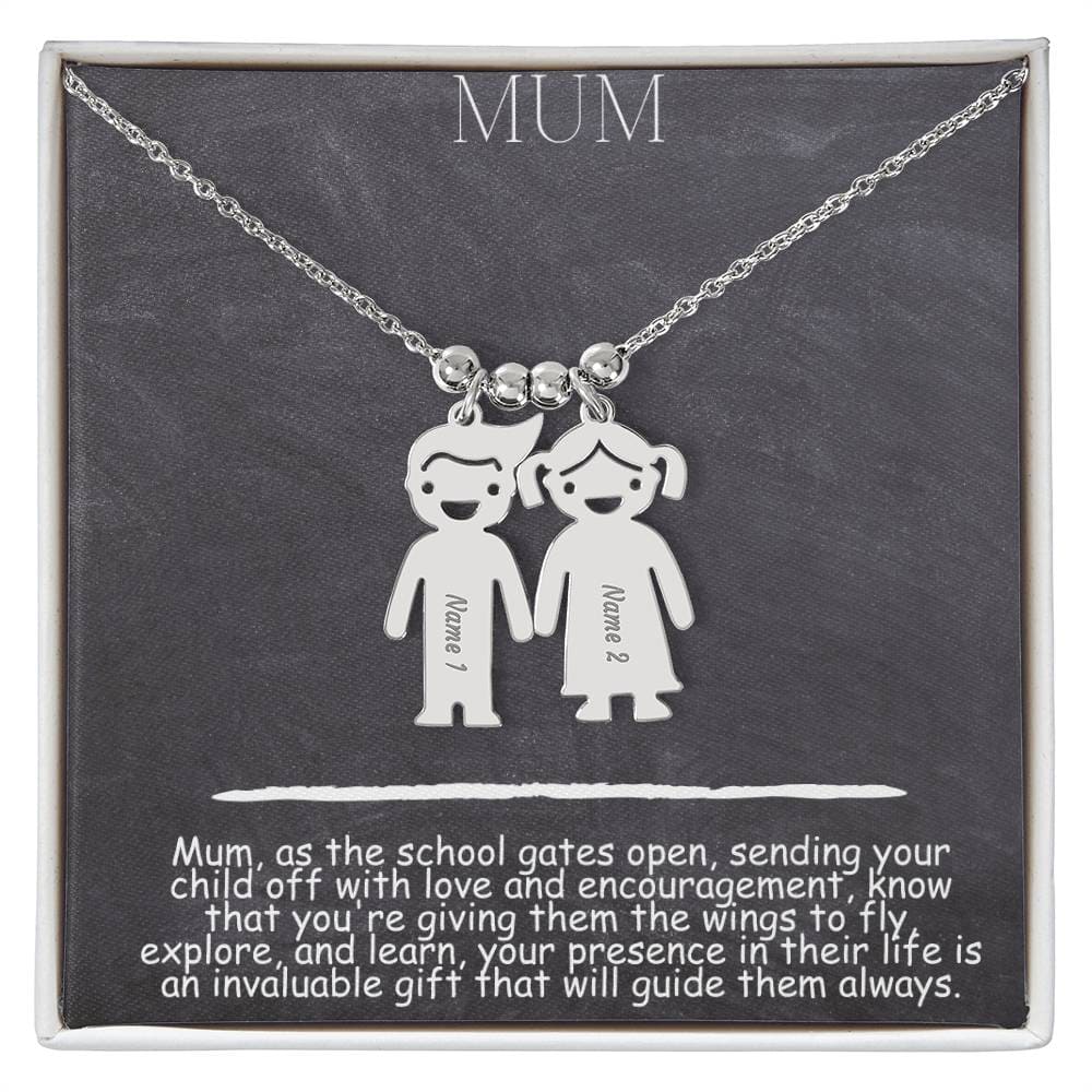 Mum Kid Charm Necklace - Dazora Jewels  - Dazora Jewels 