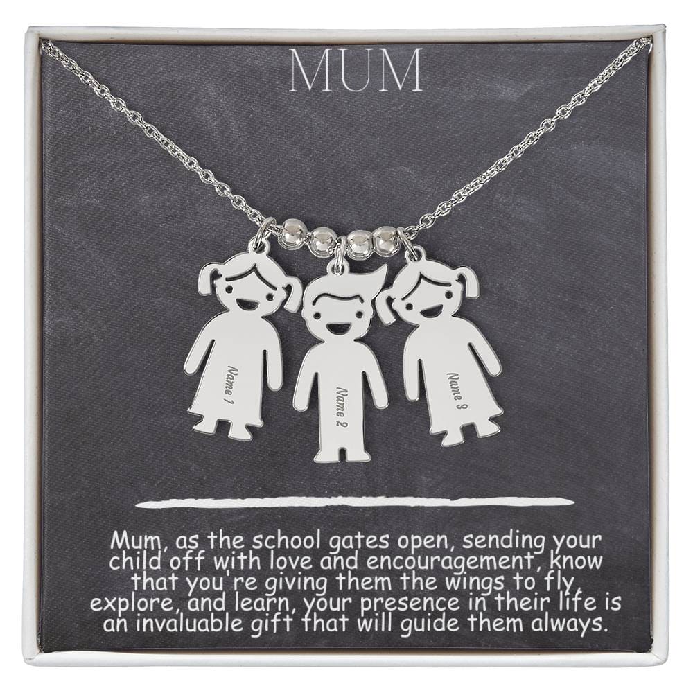 Mum Kid Charm Necklace - Dazora Jewels  - Dazora Jewels 