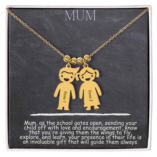 Mum Kid Charm Necklace - Dazora Jewels  - Dazora Jewels 