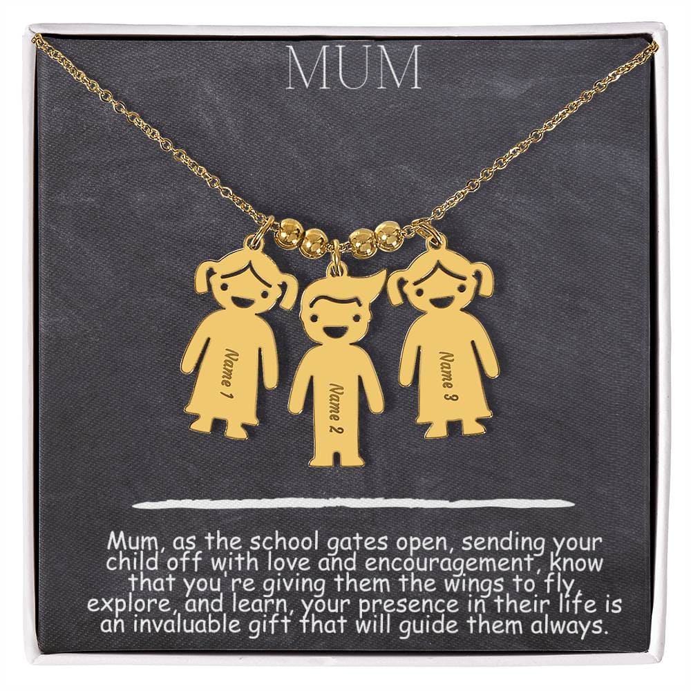 Mum Kid Charm Necklace - Dazora Jewels  - Dazora Jewels 