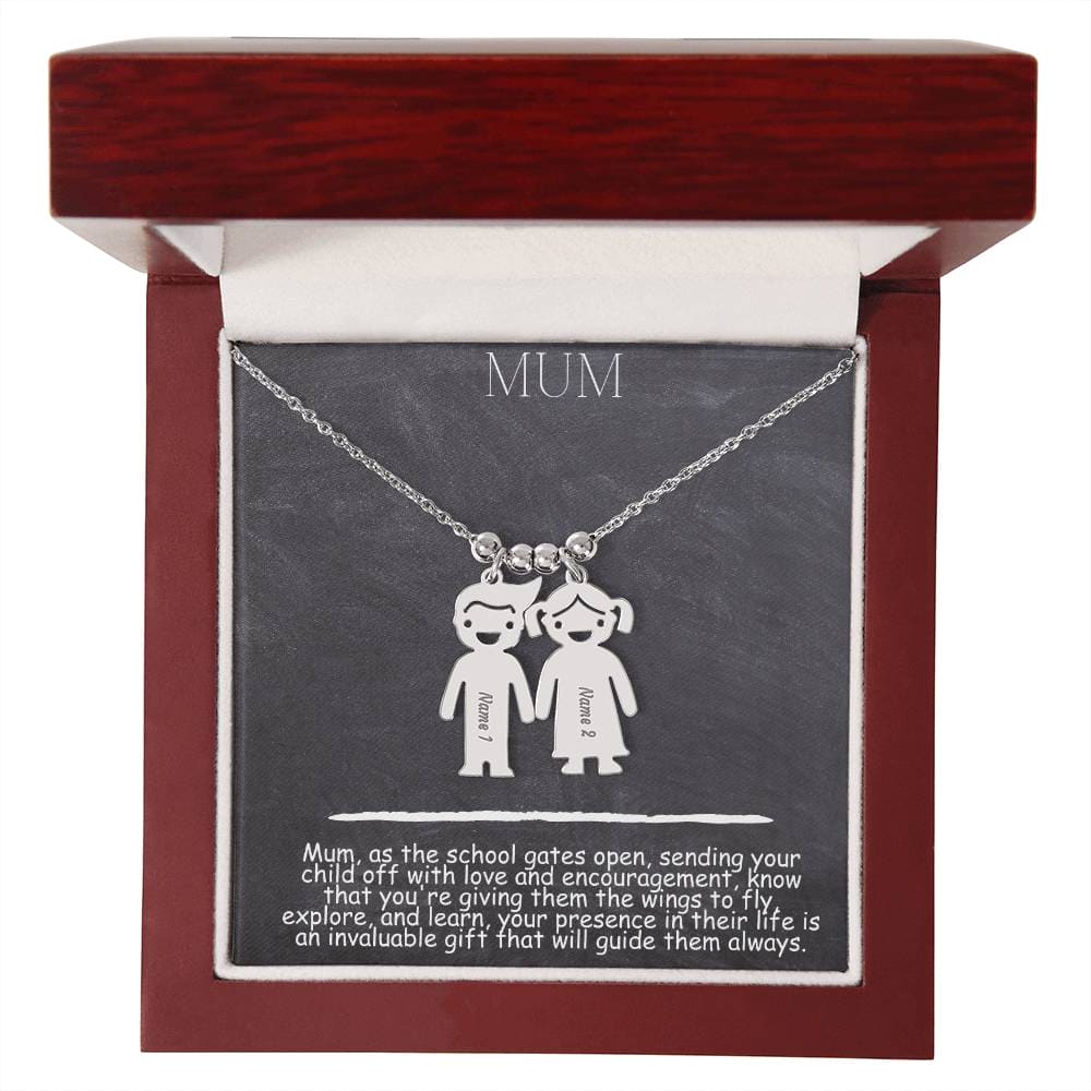 Mum Kid Charm Necklace - Dazora Jewels  - Dazora Jewels 