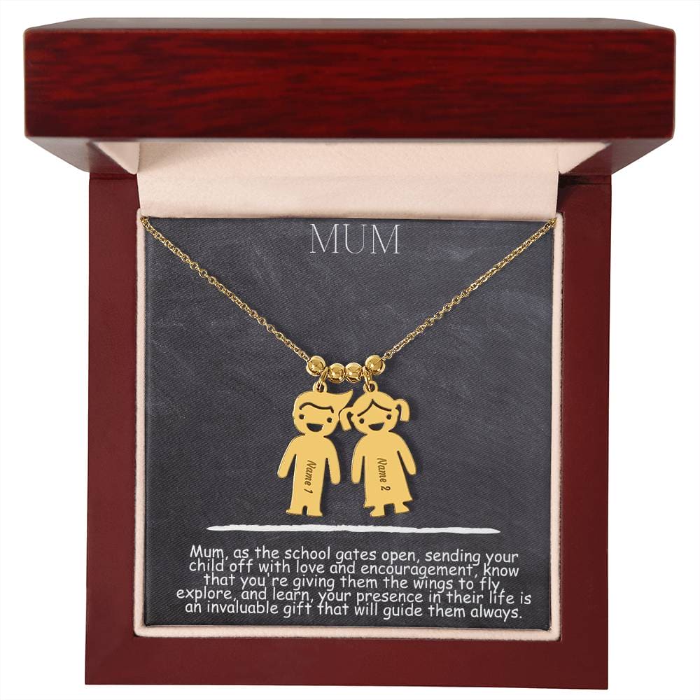 Mum Kid Charm Necklace - Dazora Jewels  - Dazora Jewels 