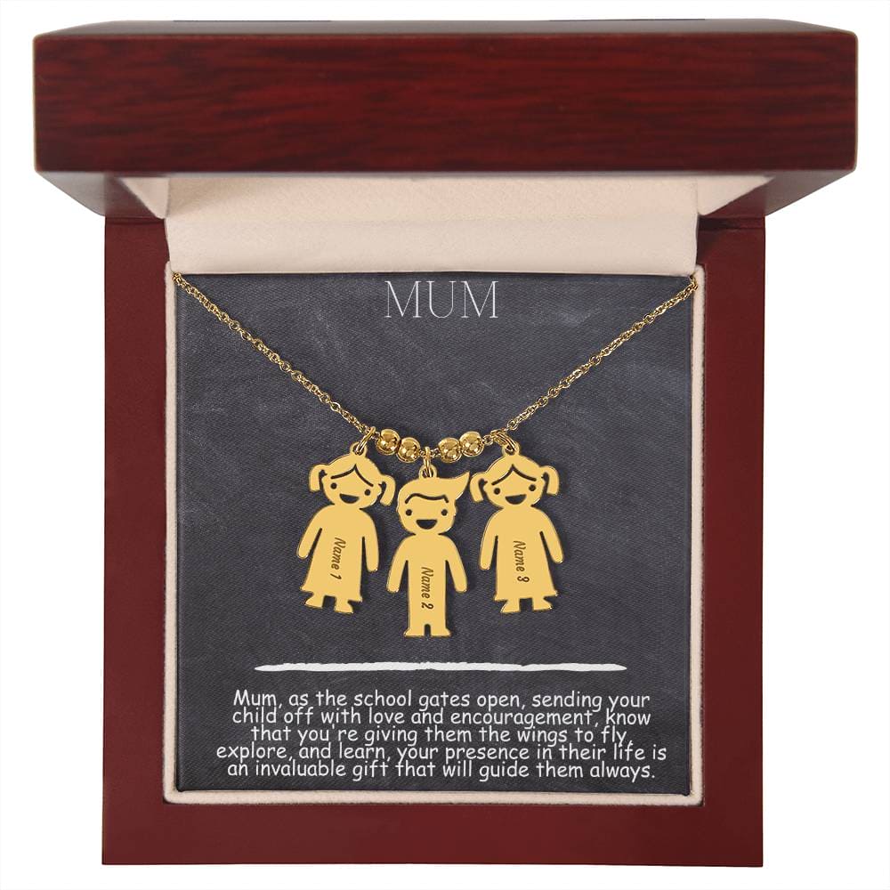 Mum Kid Charm Necklace - Dazora Jewels  - Dazora Jewels 