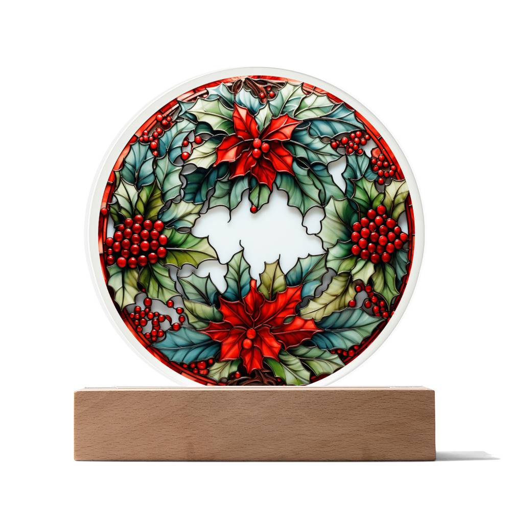 Christmas Wreath Acrylic Circle - Dazora Jewels  - Dazora Jewels 