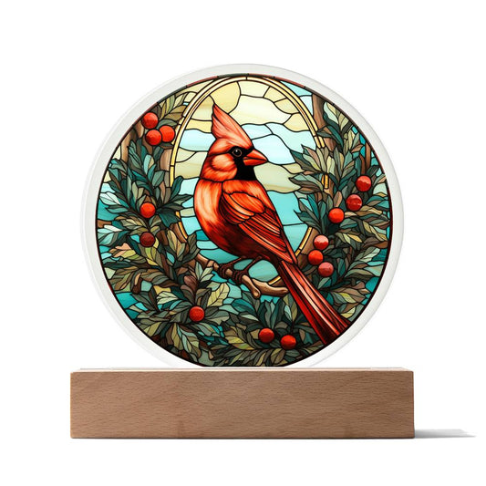 Christmas Cardinal Acrylic Circle - Dazora Jewels  - Dazora Jewels 