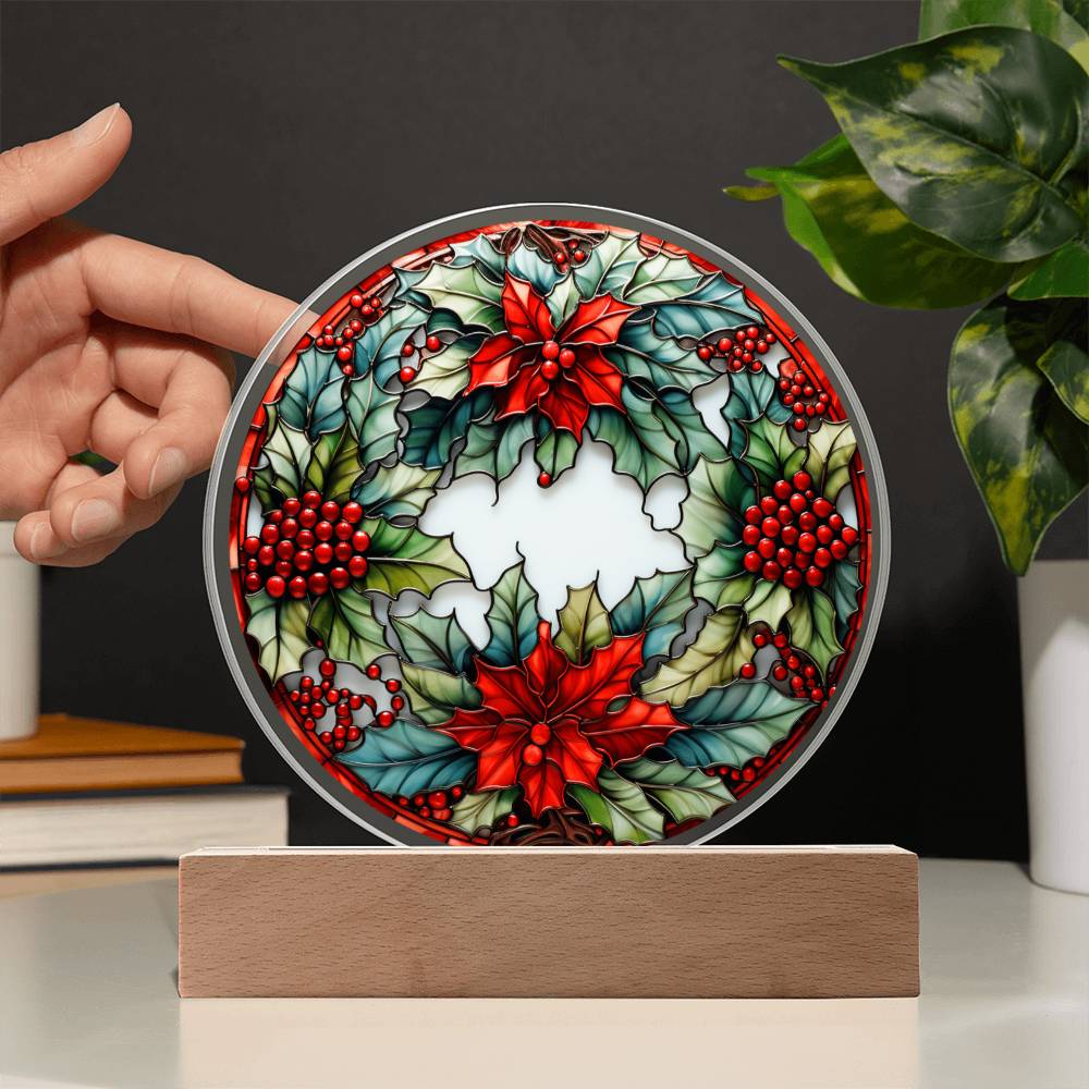 Christmas Wreath Acrylic Circle - Dazora Jewels  - Dazora Jewels 