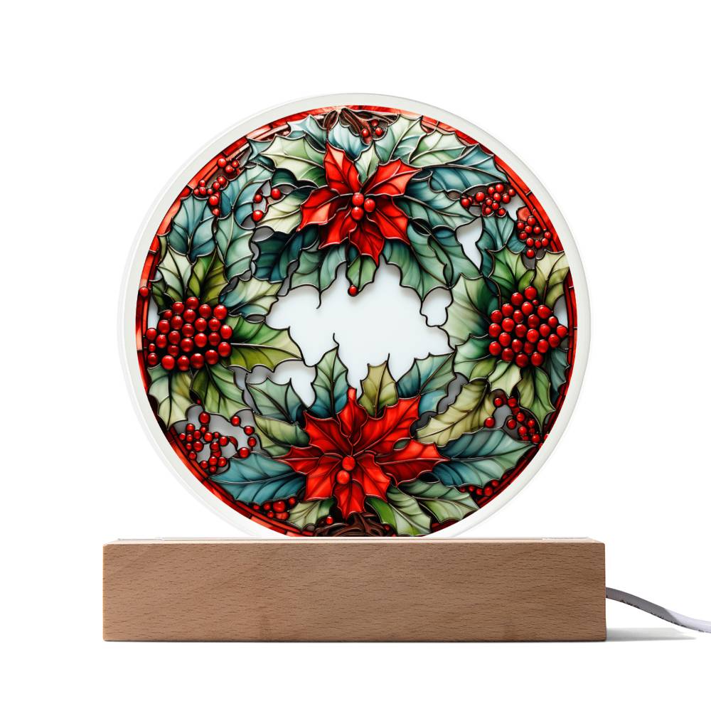 Christmas Wreath Acrylic Circle - Dazora Jewels  - Dazora Jewels 