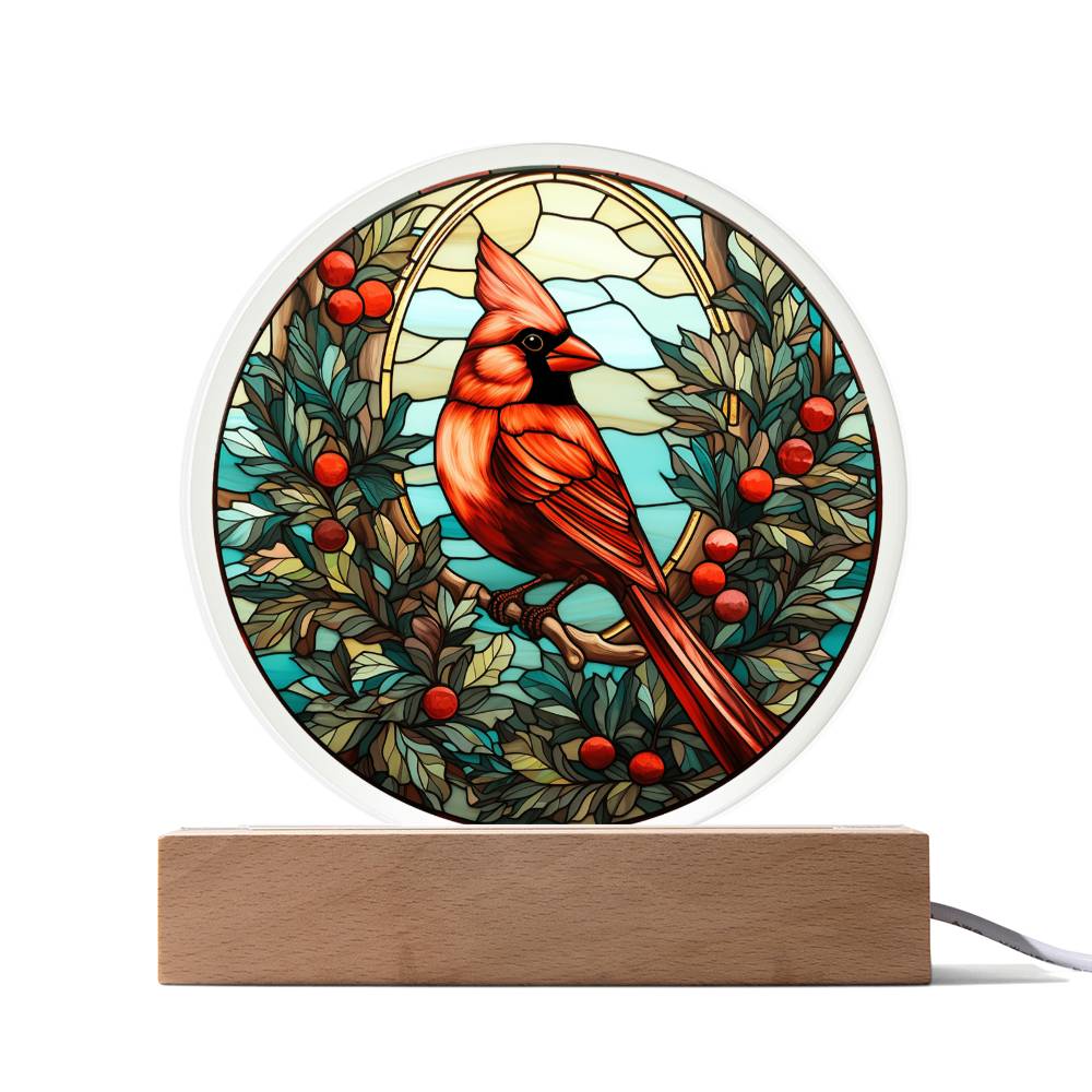 Christmas Cardinal Acrylic Circle - Dazora Jewels  - Dazora Jewels 