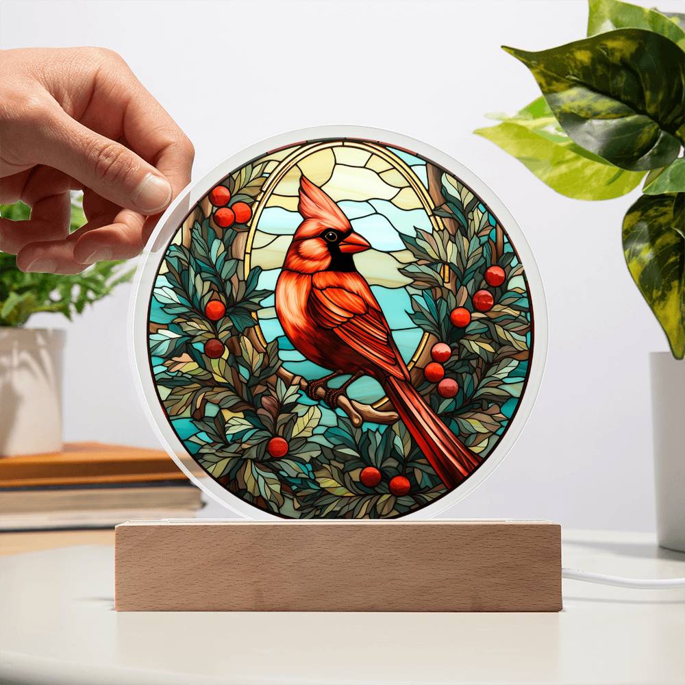 Christmas Cardinal Acrylic Circle - Dazora Jewels  - Dazora Jewels 