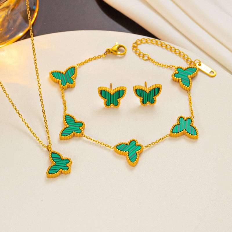 Simple Butterfly Ornament Three-piece Set - Dazora Jewels  - Dazora Jewels 