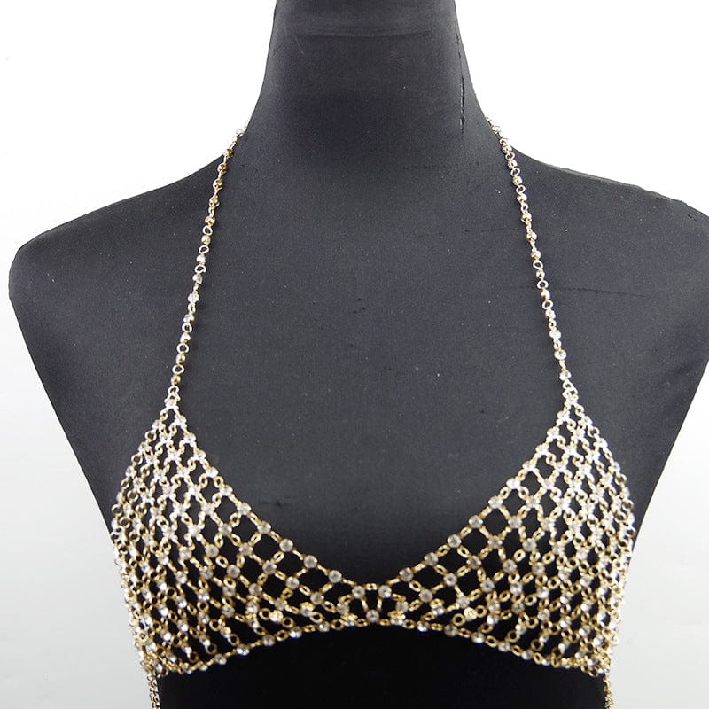 Leisure Nightclub Body Chains Artificial Diamond Chest Necklace - Dazora Jewels  - Dazora Jewels 