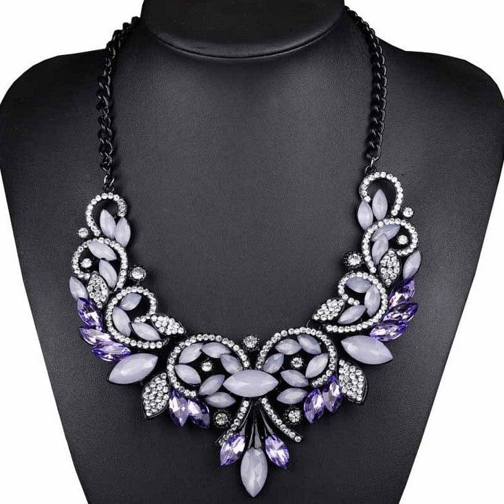 Diamond Alloy Flower Necklace For Women - Dazora Jewels  - Dazora Jewels 