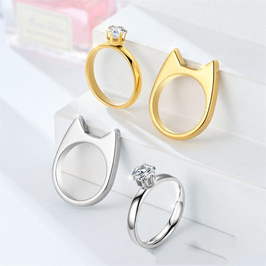 Fashion Jewelry Cat Ear Anti-body Ring Outdoors Convenient - Dazora Jewels  - Dazora Jewels 