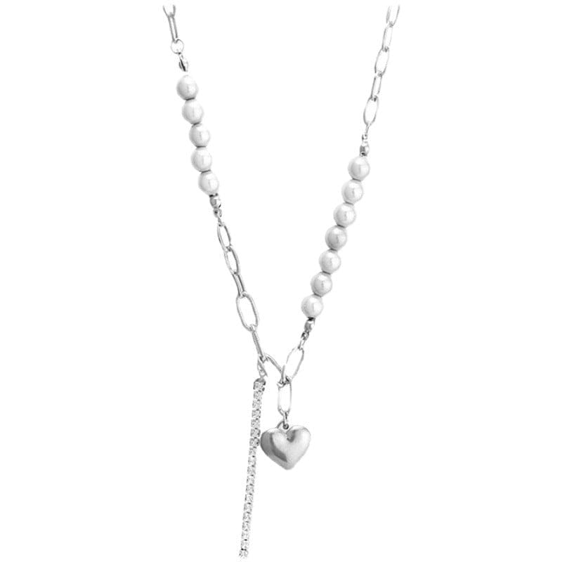 Luminous Pearl Heart Pendant Necklace Men's Fashion - Dazora Jewels  - Dazora Jewels 