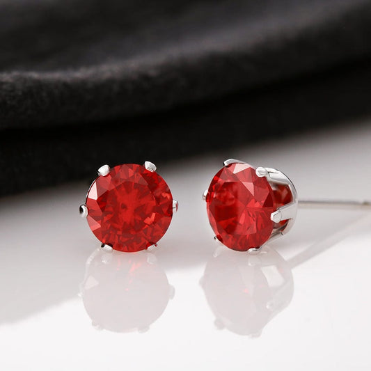 Red Cubic Zirconia Earrings - Dazora Jewels  - Dazora Jewels 